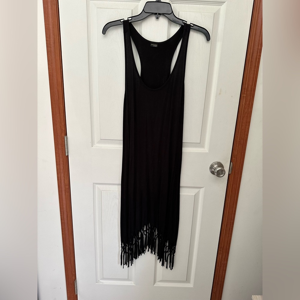 4/$20 🙈 NWOT Lascana Stylish Black Fringe Hem Dress